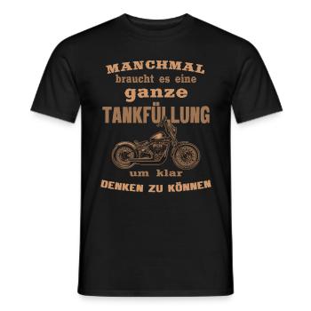 Manchmal braucht es eine Tankfüllung - Männer T-Shirt - Schwarz - Vorne - AI Model Male 178 light (178cm)