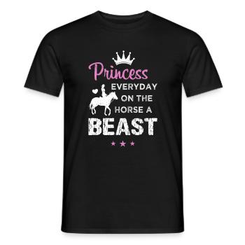 Princess Everyday Beast Reiterin Pferde Spruch - Männer T-Shirt - Schwarz - Vorne - AI Model Male 178 light (178cm)
