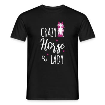 Lustiger Pferde Spruch Crazy Horse Lady Pferd - Männer T-Shirt - Schwarz - Vorne - AI Model Male 178 light (178cm)