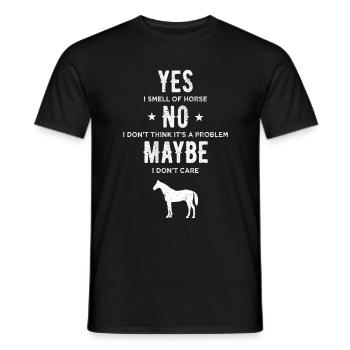 Yes No Maybe Lustiger Reiter Spruch Pferde Pferd - Männer T-Shirt - Schwarz - Vorne - AI Model Male 178 light (178cm)