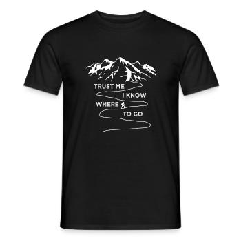 Trust Me I Know Hiking Saying Mountains Mountain Hiking - Men's T-Shirt - black - Front - AI Model Male 178 light (178cm)