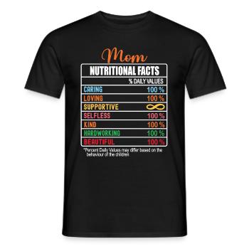 Maman Valeurs nutritionnelles Drôle de fête des mères Nutrition - T-shirt homme - noir - Devant - AI Model Male 178 light (178cm)