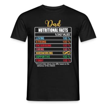 Dad Valeurs nutritionnelles Drôle de fête des pères Nutrition - T-shirt homme - noir - Devant - AI Model Male 178 light (178cm)