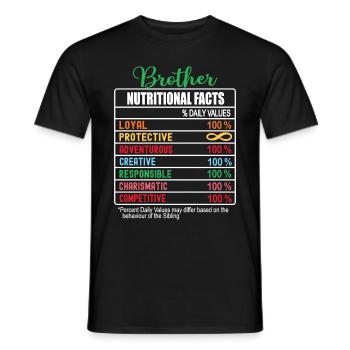 Brother Valeurs nutritionnelles Journée nationale des frères - T-shirt homme - noir - Devant - AI Model Male 178 light (178cm)