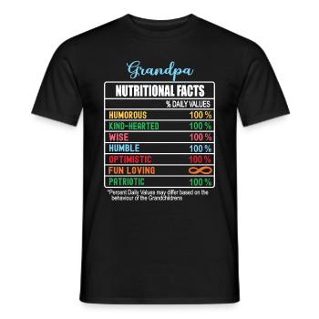 Opa Nährwertangaben Großelterntag Lustig - Männer T-Shirt - Schwarz - Vorne - AI Model Male 178 light (178cm)