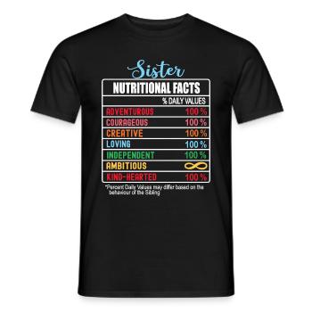 Valeurs nutritionnelles des sœurs Journée nationale des sœurs - T-shirt homme - noir - Devant - AI Model Male 178 light (178cm)