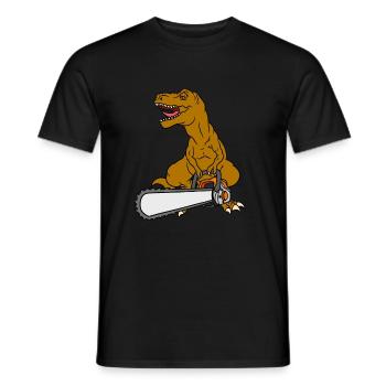 T-Rex Tronçonneuse - T-shirt homme - noir - Devant - AI Model Male 178 light (178cm)