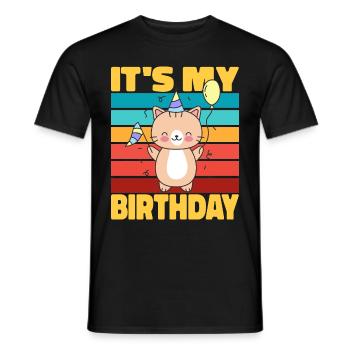 Es ist mein Geburtstagsdesign für die Geburtstagsfeier - Männer T-Shirt - Schwarz - Vorne - AI Model Male 178 light (178cm)
