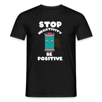 Arrêtez la négativité - soyez positif - T-shirt homme - noir - Devant - AI Model Male 178 light (178cm)