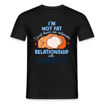Katze Fett Dick - Männer T-Shirt - Schwarz - Vorne - AI Model Male 178 light (178cm)