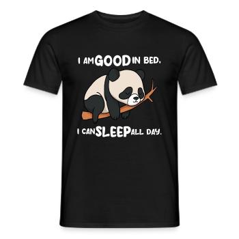 Je suis bon au lit panda - T-shirt homme - noir - Devant - AI Model Male 178 light (178cm)
