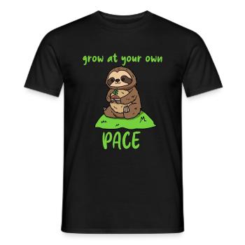 Grow at your own pace - Men's T-Shirt - black - Front - AI Model Male 178 light (178cm)