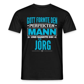 Jörg Name Design - Männer T-Shirt - Schwarz - Vorne - AI Model Male 178 light (178cm)