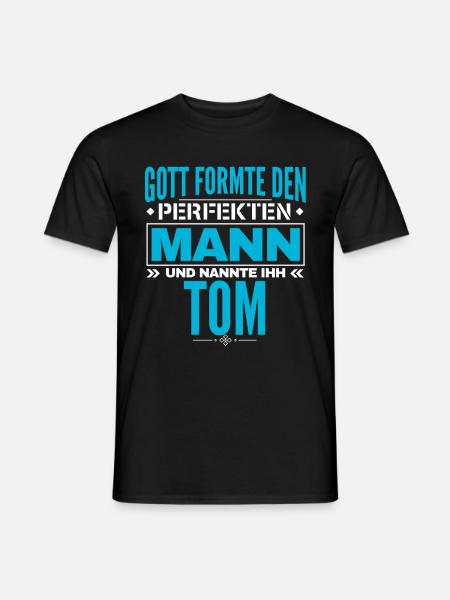 Tom Name Design - Männer T-Shirt - Schwarz