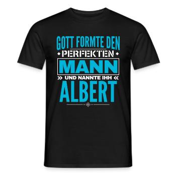 Albert Name Design - Männer T-Shirt - Schwarz - Vorne - AI Model Male 178 light (178cm)