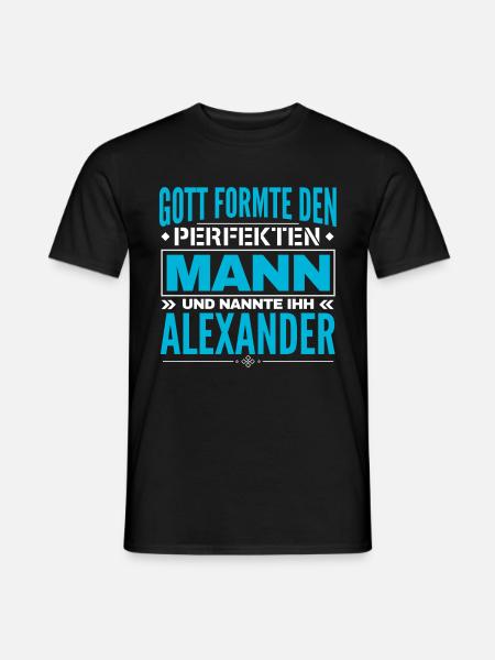 Alexander Name Design - Männer T-Shirt - Schwarz