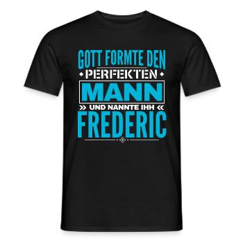 Frederic Name Design - Männer T-Shirt - Schwarz - Vorne - AI Model Male 178 light (178cm)