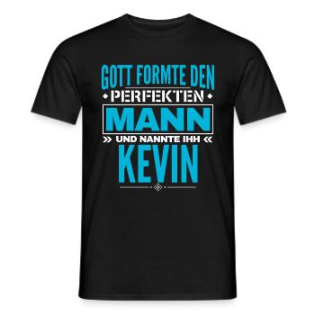 Kevin Name Design - Männer T-Shirt - Schwarz - Vorne - AI Model Male 178 light (178cm)