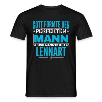 Lennart Name Design - Männer T-Shirt - Schwarz - Vorne - AI Model Male 178 light (178cm)