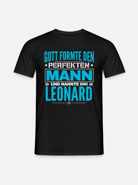 Leonard Name Design - Männer T-Shirt - Schwarz