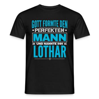 Lothar Name Design - Männer T-Shirt - Schwarz - Vorne - AI Model Male 178 light (178cm)