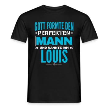 Louis Name Design - Männer T-Shirt - Schwarz - Vorne - AI Model Male 178 light (178cm)