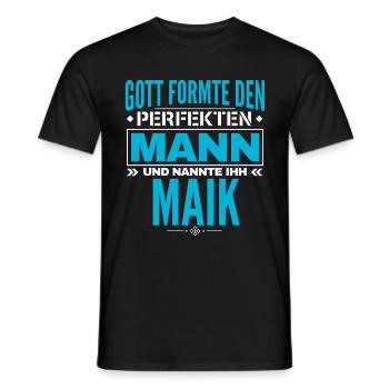 Maik Name Design - Männer T-Shirt - Schwarz - Vorne - AI Model Male 178 light (178cm)