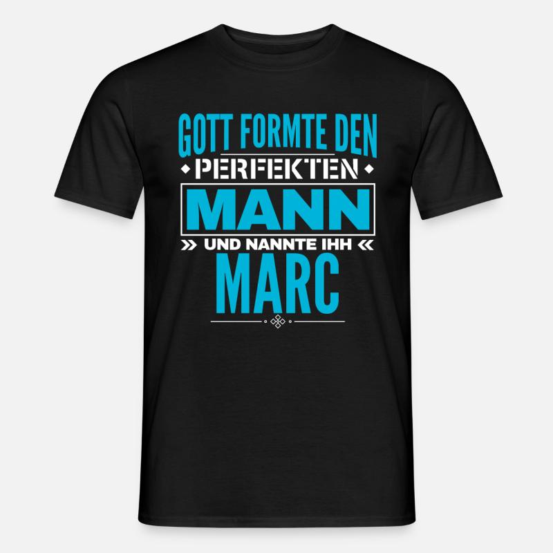 Marc Name Design - Männer T-Shirt - Schwarz