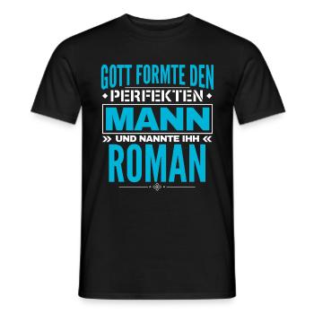 Roman Name Design - Männer T-Shirt - Schwarz - Vorne - AI Model Male 178 light (178cm)