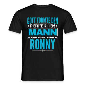 Ronny Name Design - Männer T-Shirt - Schwarz - Vorne - AI Model Male 178 light (178cm)