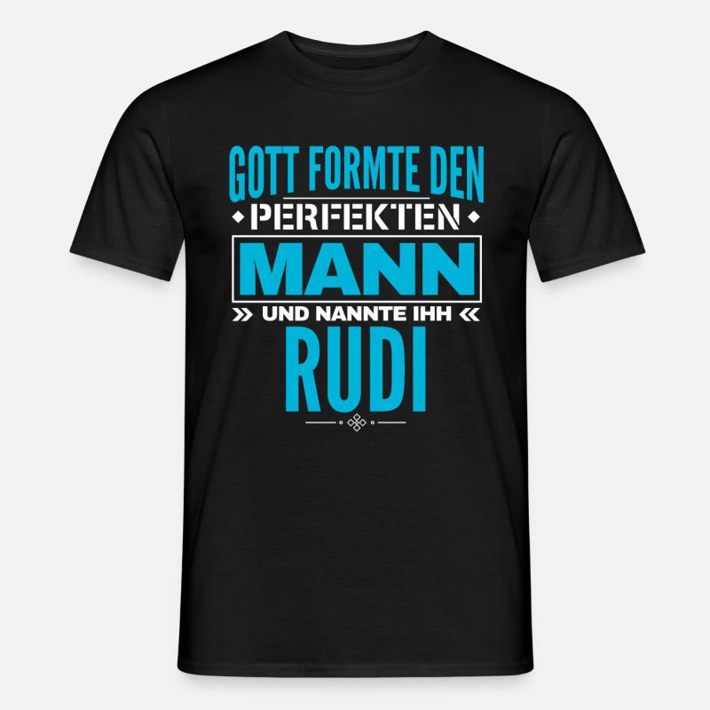 Rudi Name Design - Männer T-Shirt - Schwarz