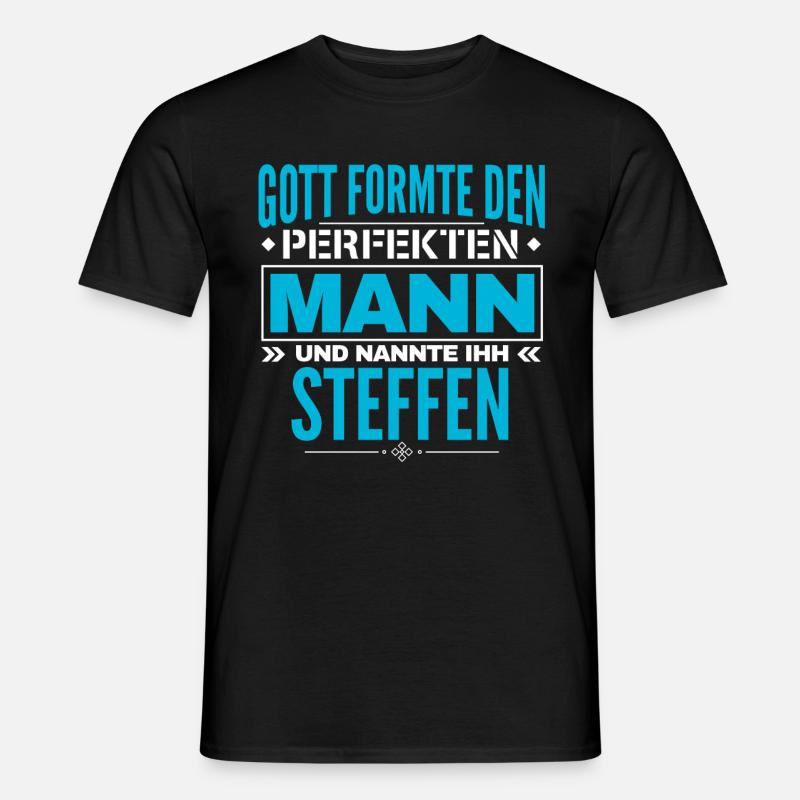 Steffen Name Design - Männer T-Shirt - Schwarz