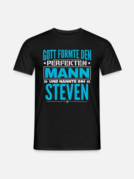 Steven Name Design - Männer T-Shirt - Schwarz