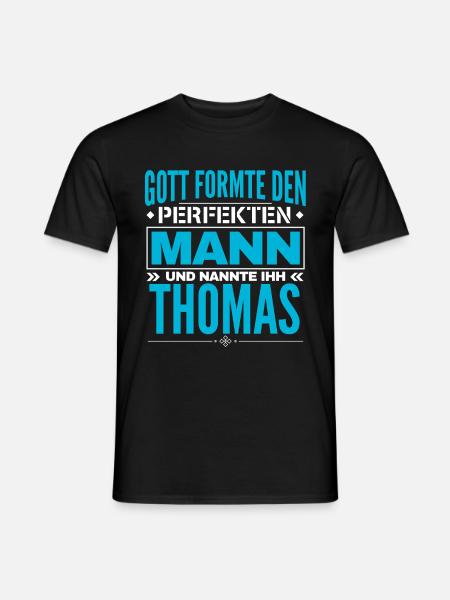Thomas Name Design - Männer T-Shirt - Schwarz