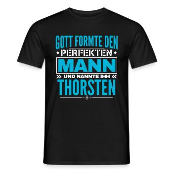 Thorsten Name Design - Männer T-Shirt - Schwarz - Vorne - AI Model Male 178 light (178cm)
