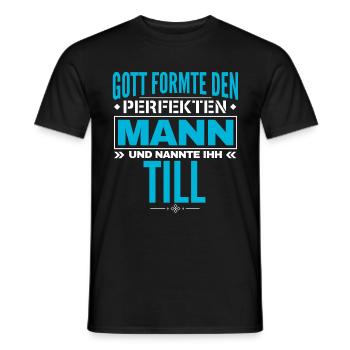 Till Name Design - Männer T-Shirt - Schwarz - Vorne - AI Model Male 178 light (178cm)