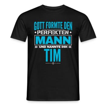 Tim Name Design - Männer T-Shirt - Schwarz - Vorne - AI Model Male 178 light (178cm)