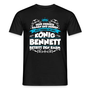 Bennett Name Design - Männer T-Shirt - Schwarz - Vorne - AI Model Male 178 light (178cm)