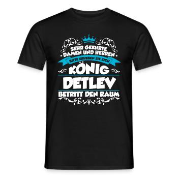 Detlev Name Design - Männer T-Shirt - Schwarz - Vorne - AI Model Male 178 light (178cm)