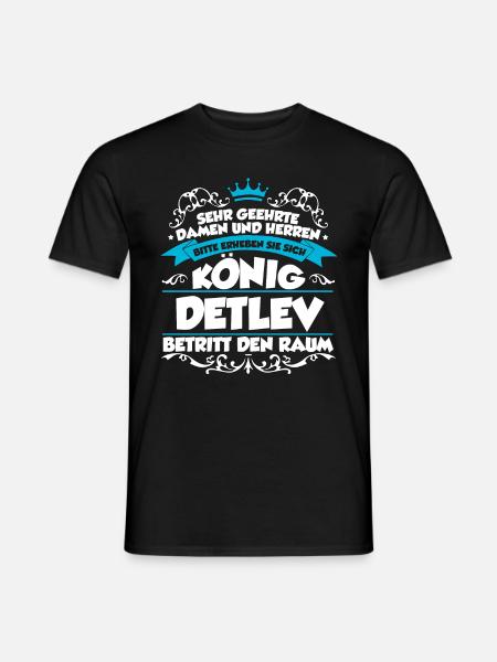 Detlev Name Design - Männer T-Shirt - Schwarz