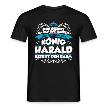 Harald Name Design - Männer T-Shirt - Schwarz - Vorne - AI Model Male 178 light (178cm)