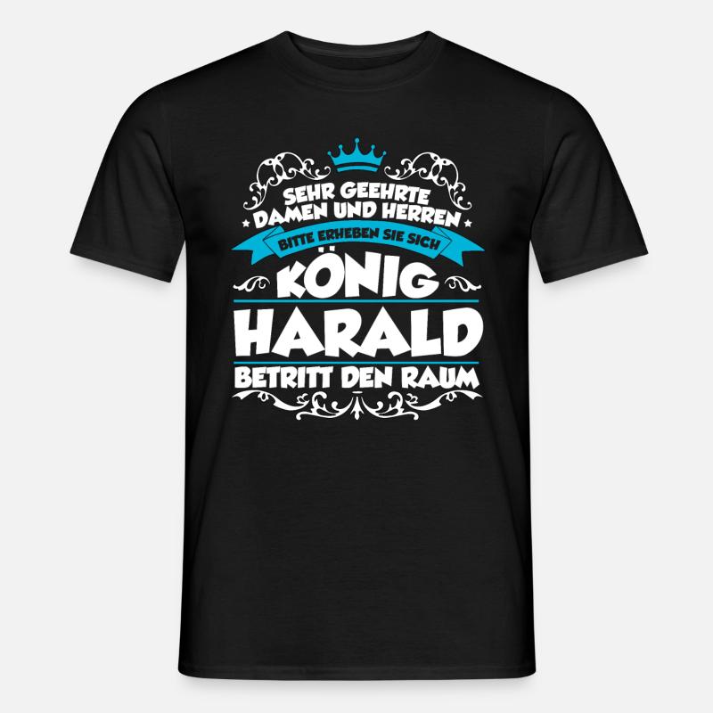 Harald Name Design - Männer T-Shirt - Schwarz