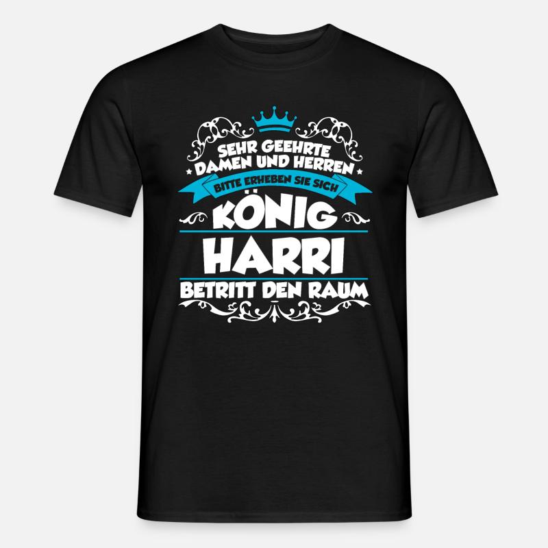 Harri Name Design - Männer T-Shirt - Schwarz