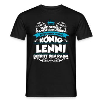 Lenni Name Design - Männer T-Shirt - Schwarz - Vorne - AI Model Male 178 light (178cm)