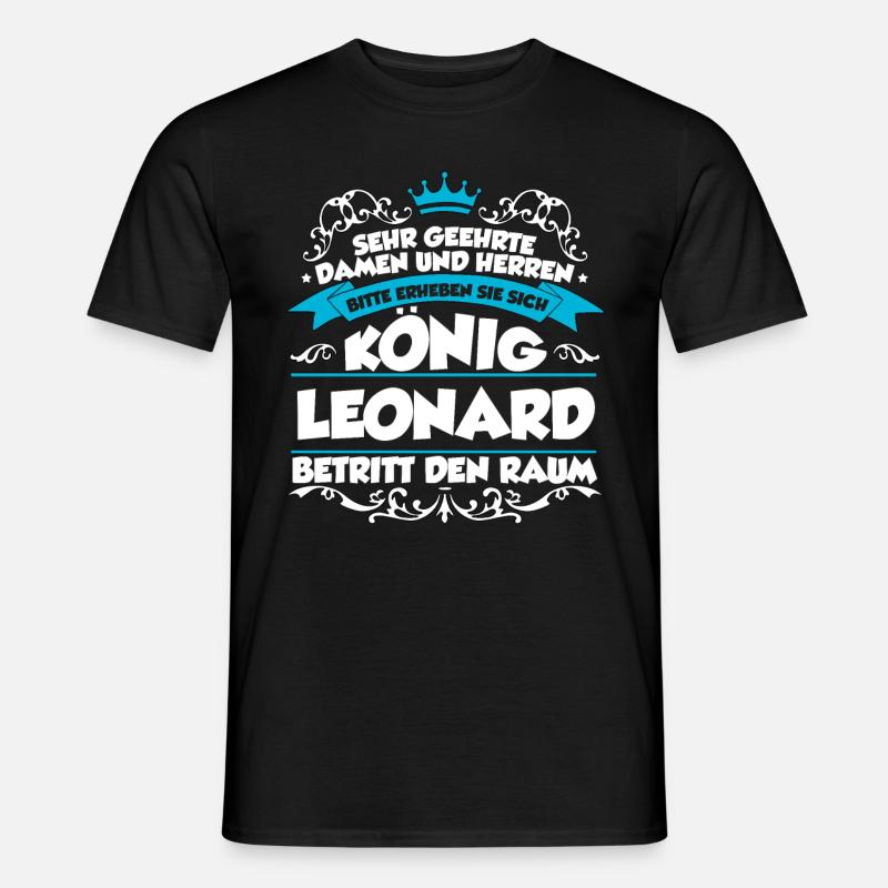 Leonard Name Design - Männer T-Shirt - Schwarz