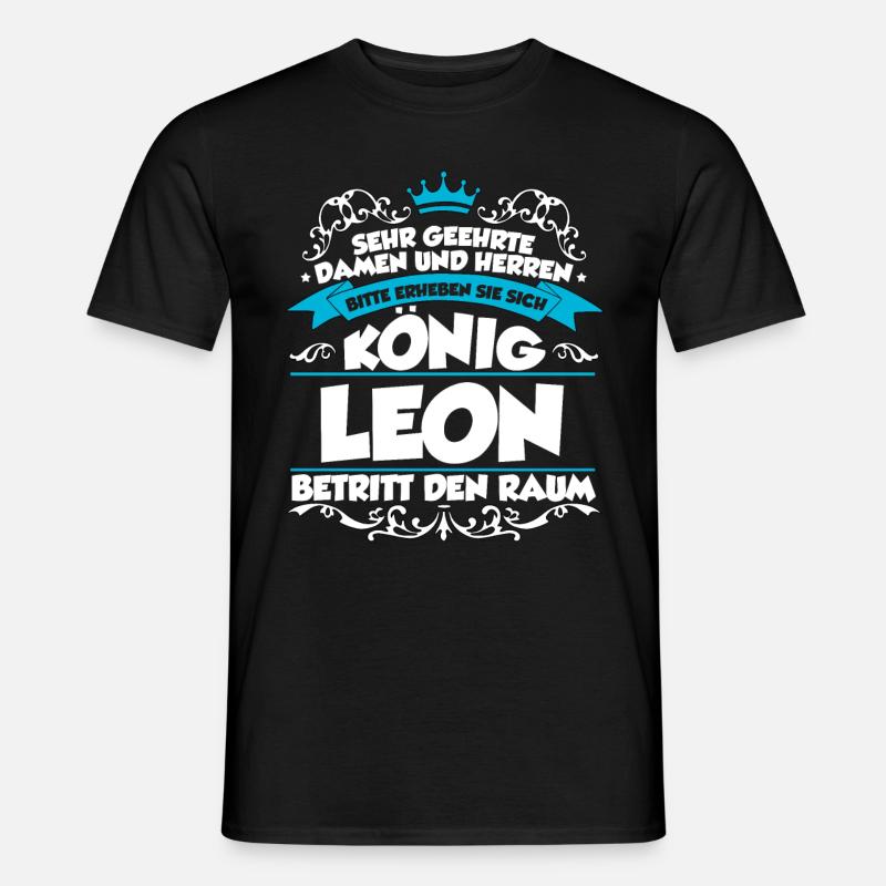 Leon Name Design - Männer T-Shirt - Schwarz