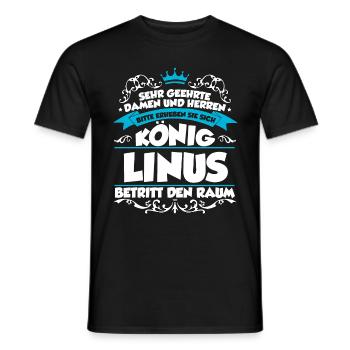 Linus Name Design - Männer T-Shirt - Schwarz - Vorne - AI Model Male 178 light (178cm)