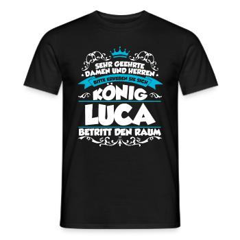 Luca Name Design - Männer T-Shirt - Schwarz - Vorne - AI Model Male 178 light (178cm)