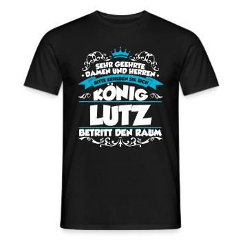 Lutz Name Design - Männer T-Shirt - Schwarz - Vorne - AI Model Male 178 light (178cm)