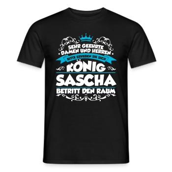 Sascha Name Design - Männer T-Shirt - Schwarz - Vorne - AI Model Male 178 light (178cm)